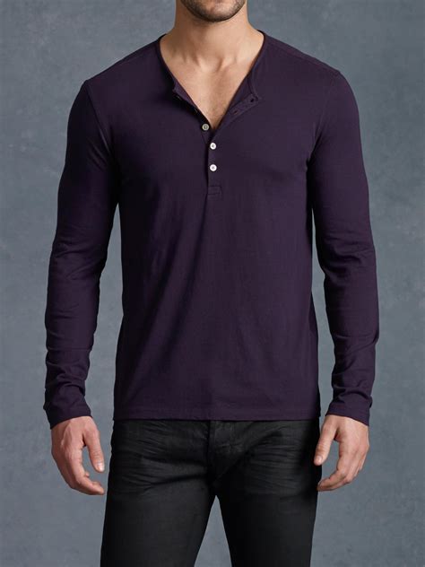 henley shirt long sleeve michael kors|Cotton and Silk Blend Henley .